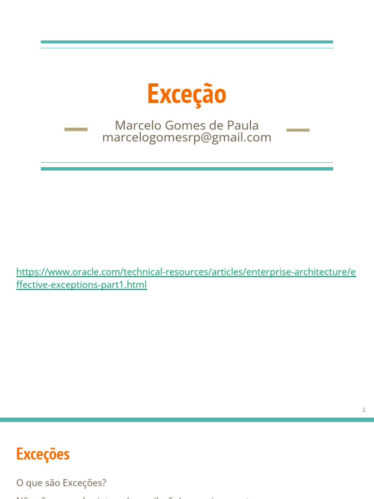 Exceção | PDF | Informática | Engenharia da Computação