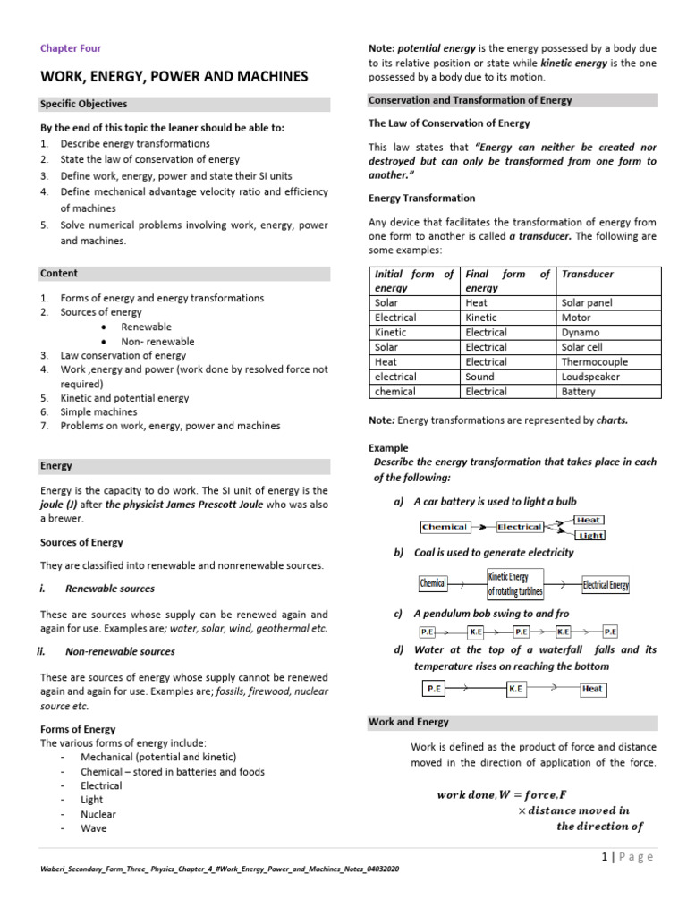 232 F3 Chapter 4 Work Energy Power and Machines | PDF | Potential ...