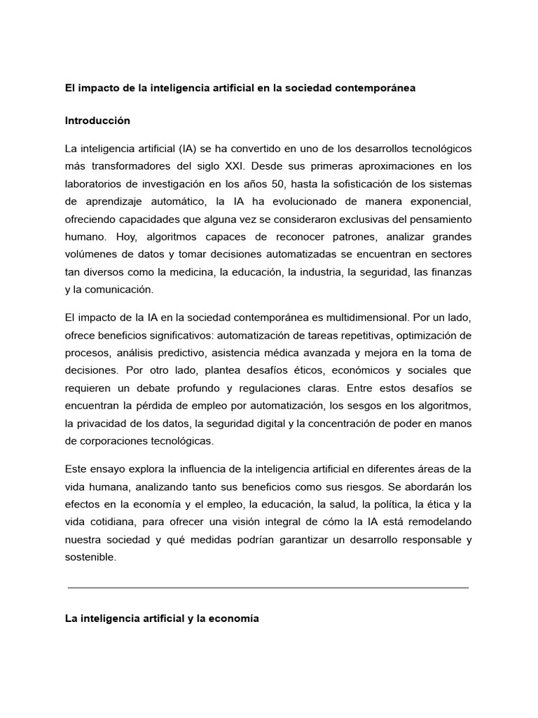 1. El impacto de la inteligencia artificial en la sociedad ...