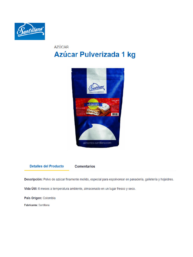FT Azucar Pulverizada | PDF