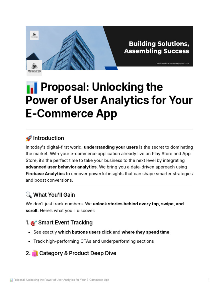 Analytics Proposal | PDF | Analytics | E Commerce