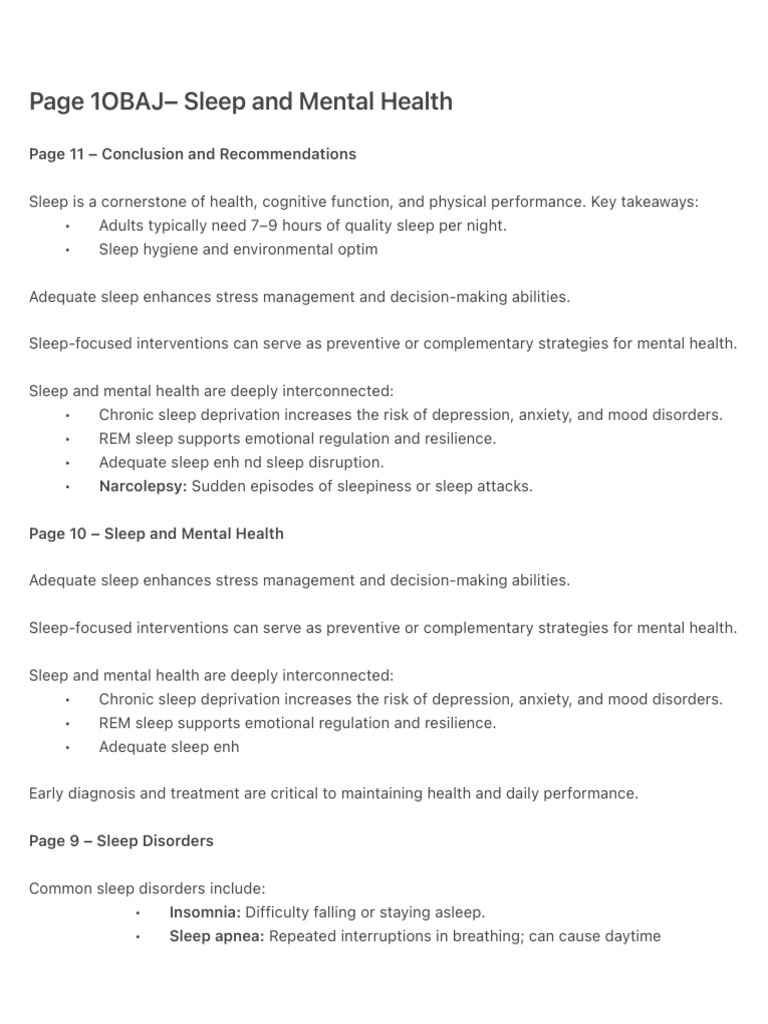 Page 1OBAJ– Sleep and Mental Health | PDF | Sleep | Circadian Rhythm