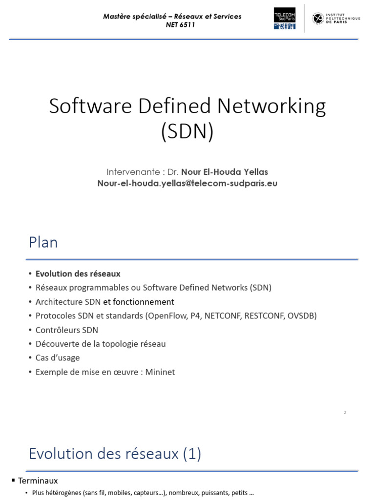 Cours 7 - Software Defined Networking | PDF | Mise en réseau ...