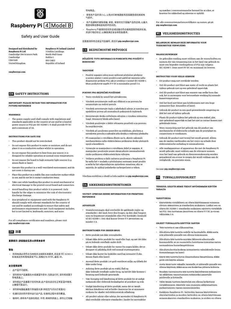 RP 006477 DS 1 Raspberry Pi 4 Model B E Label | PDF
