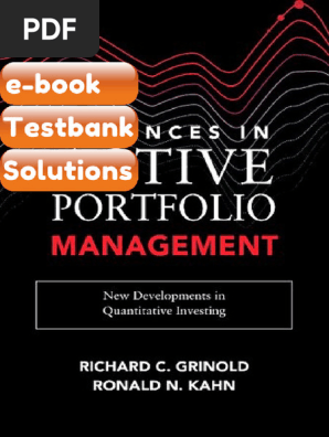 Testbank For Advances in Active Portfolio Management New