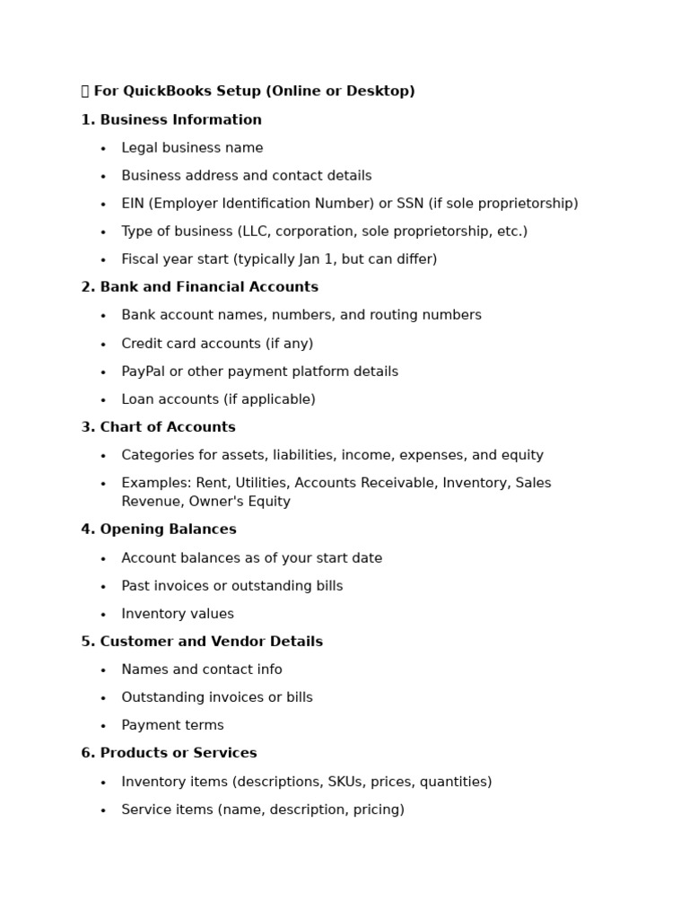 For QuickBooks Setup | PDF | Debits And Credits | Business