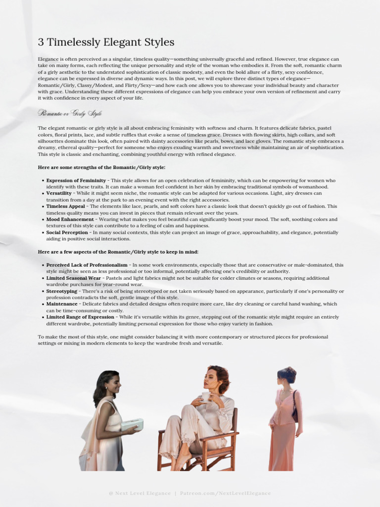 3 Timelessly Elegant Styles (1) | PDF | Clothing | Fashion