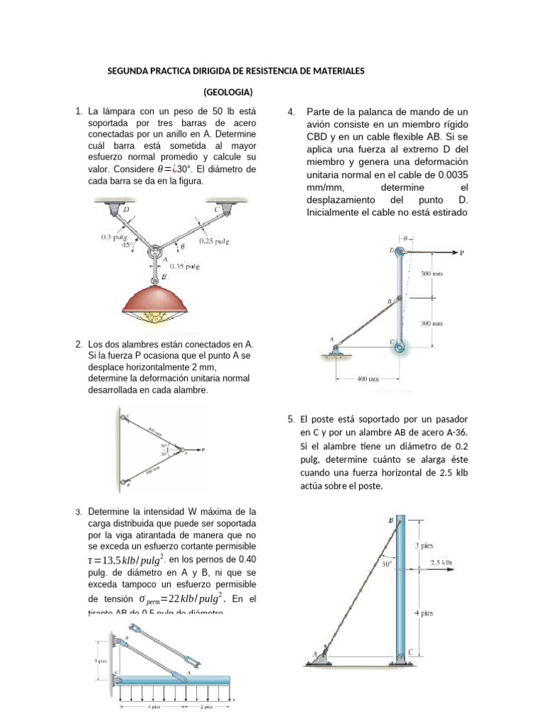 Segunda Practica Dirigida de Resistencia de Materiales | PDF | Viga ...