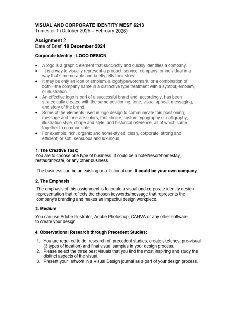 Assignment 2 brief-LOGO DESIGN | PDF | Logos | Writing