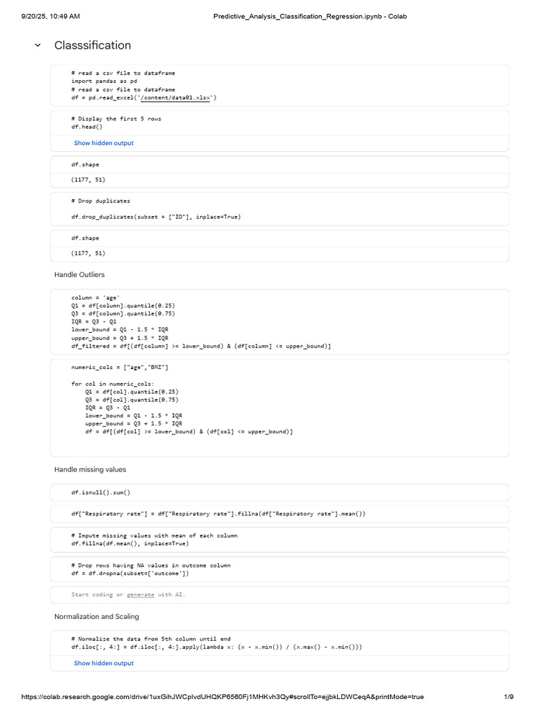 Predictive Analysis Classification Regression - Ipynb - Colab | PDF ...