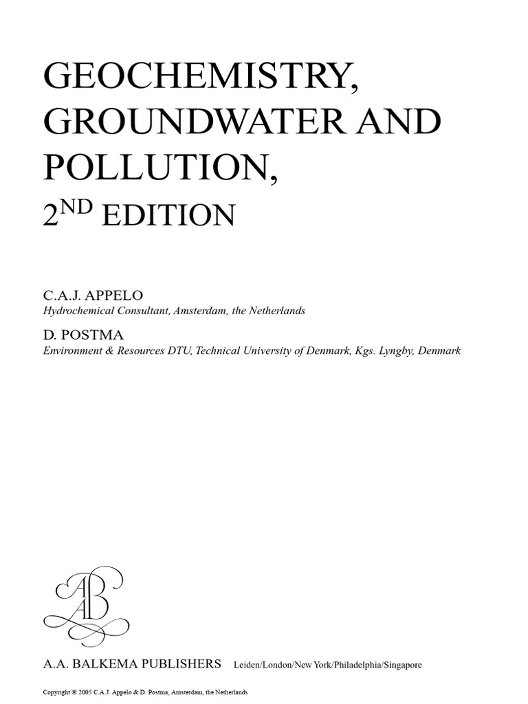 Appelo Postma Pages Extracted | PDF | Mole (Unit) | Molar Concentration