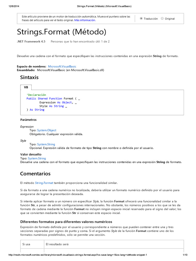 Strings - Format (Método) (Microsoft | PDF | Decimal | Aritmética
