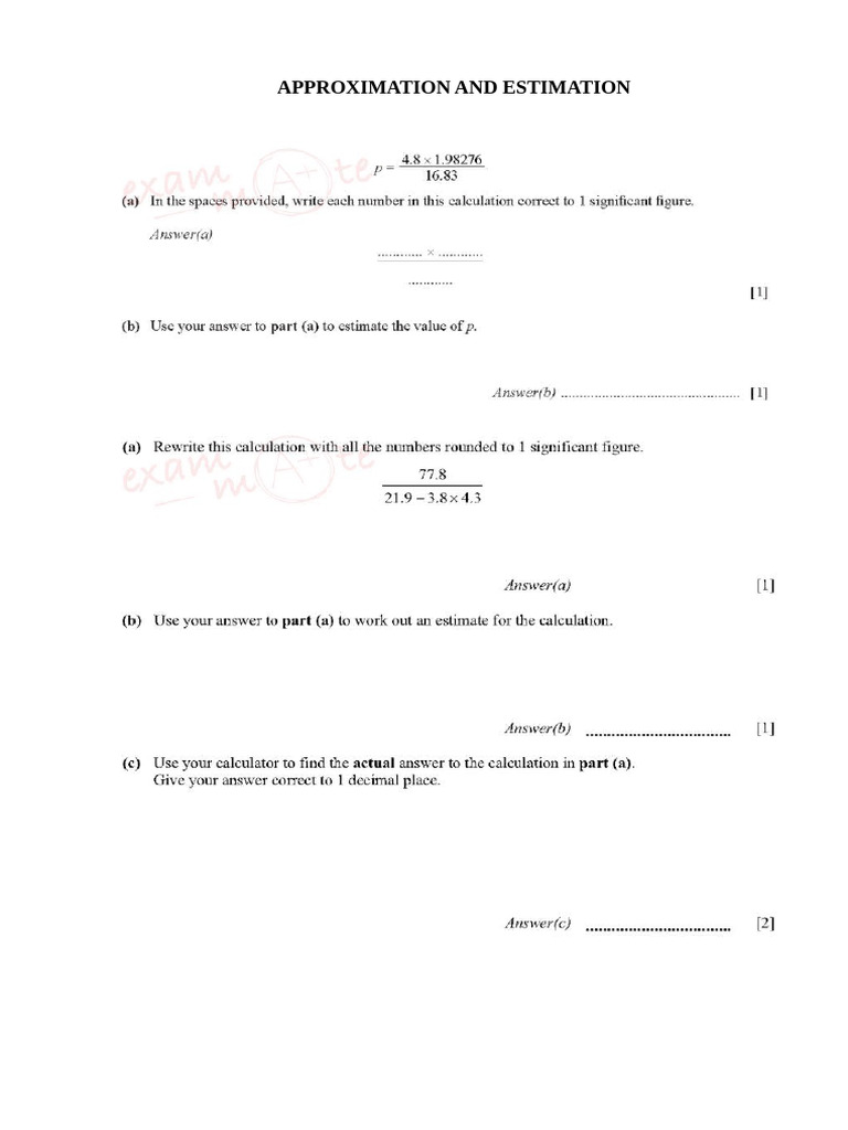 Approximation and Estimation | PDF