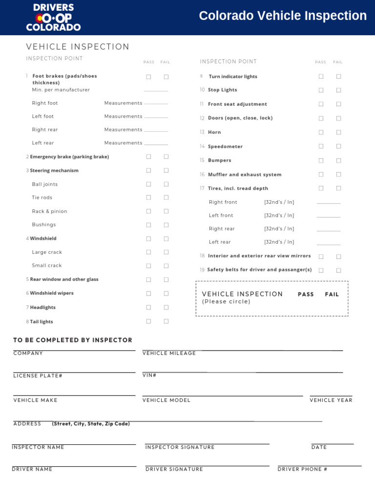 DCC Inspection Form PDF | PDF | Motor Vehicle | Vehicles
