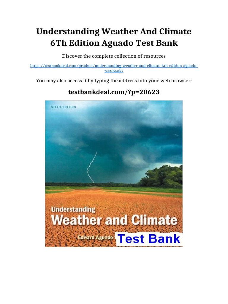 Understanding Weather and Climate 6th Edition Aguado Test Bank Online ...