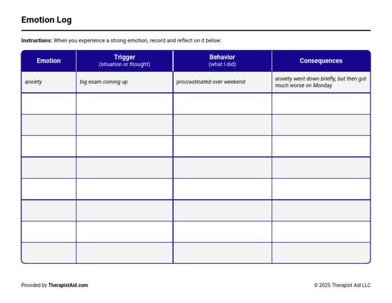 Emotion Log | PDF