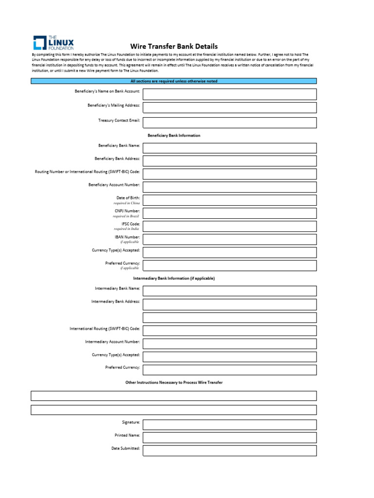 TLF Wire Transfer Instruction - 030425 | PDF | Wire Transfer | Payments