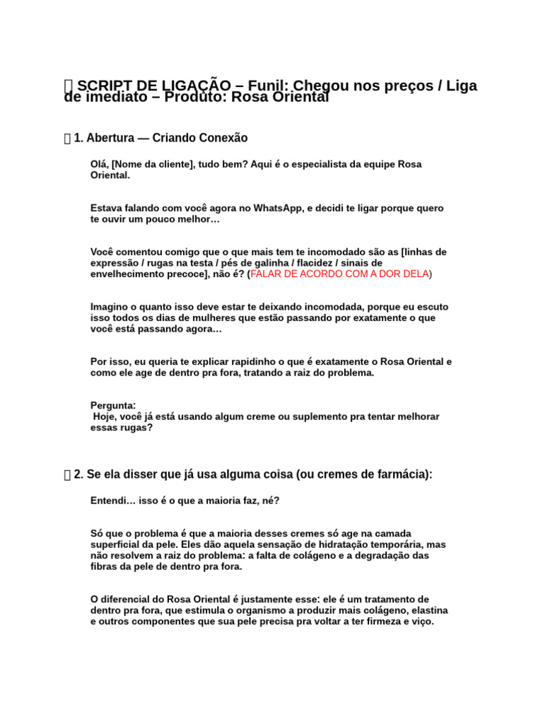 Script de Ligação Rosa Oriental | PDF | Colágeno | Vitamina