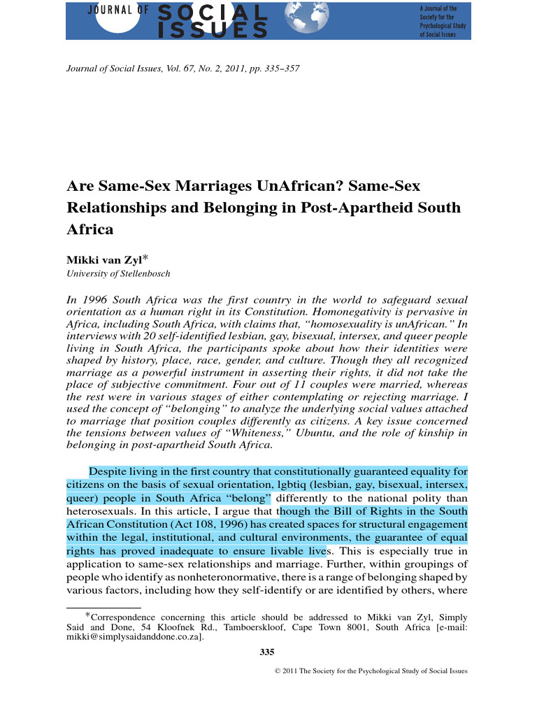 Are Same-Sex Marriages UnAfrican | PDF | Marriage | Homosexuality