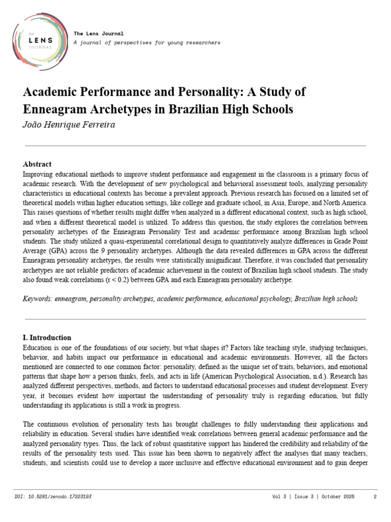 Academic Performance and Personality | PDF | Cognition | Methodology