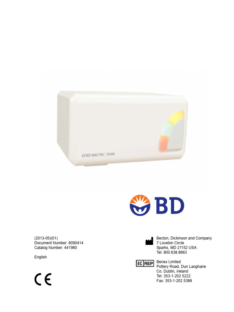 BACTEC FX40 Instrument User Manual - EN | PDF | Sensor | Computing