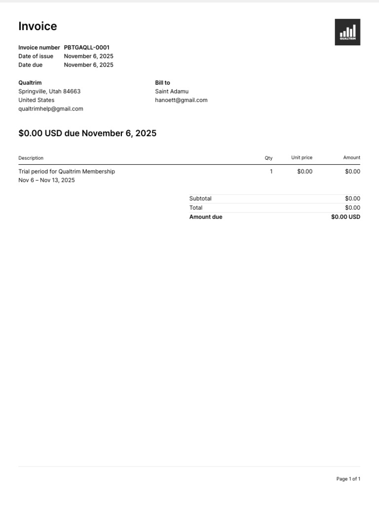 Invoice Pbtgaqll 0001 | PDF
