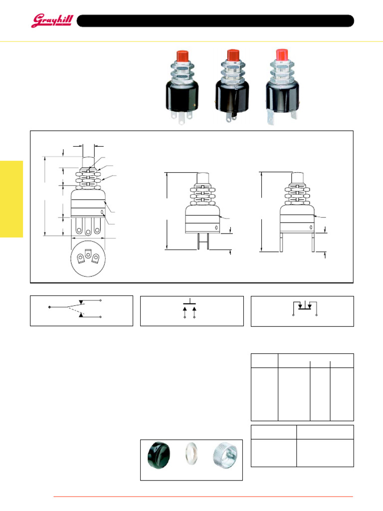 Pushbuttons Series 07 and 2000 - Grayhill - Catalog | PDF | Switch ...