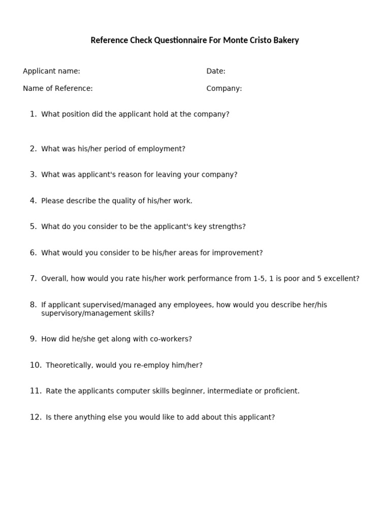 Job Reference Check | PDF