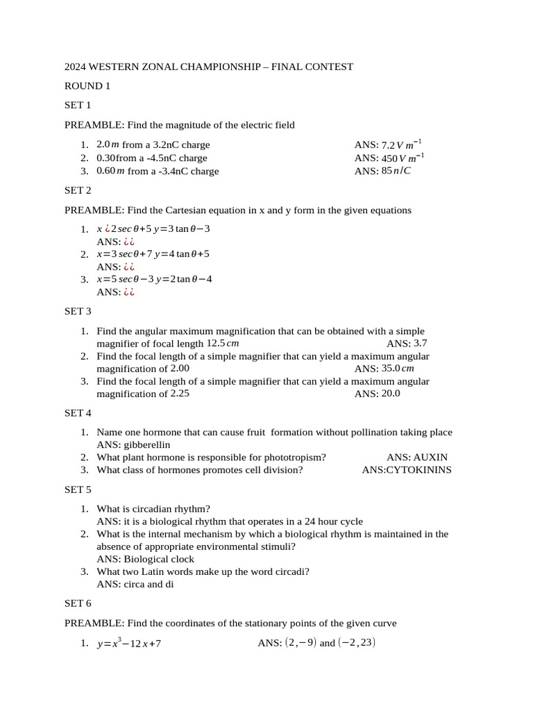 2024 Western Zonal Championship - Final | PDF