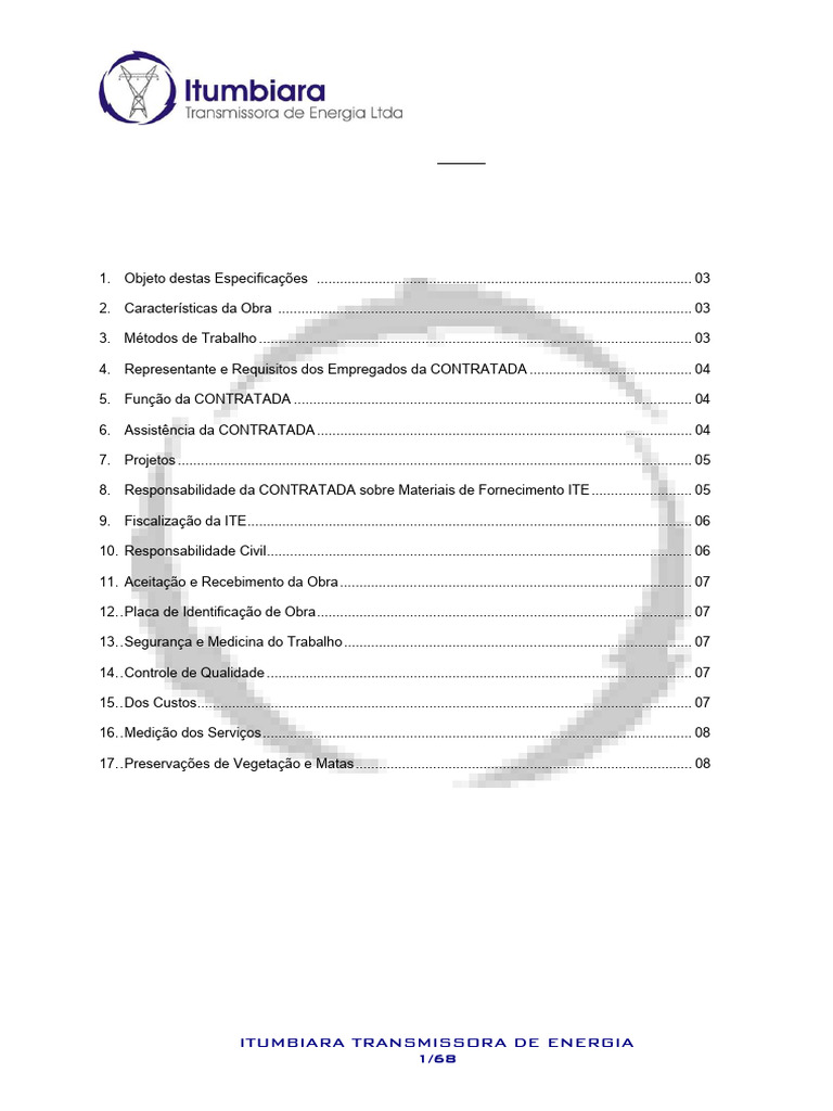 Especificação Técnica Revista Rev 0 | PDF | Montanhas | Transmissão de ...