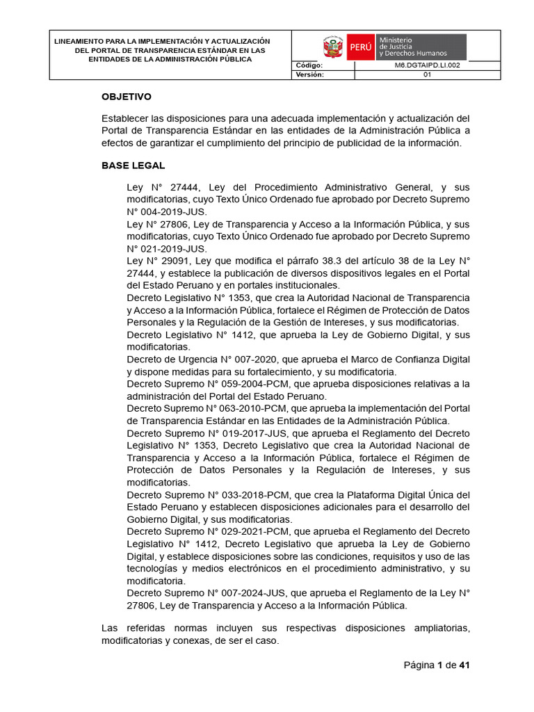 Lineamiento de Implementacion y Actualizacion Del Pte | PDF ...