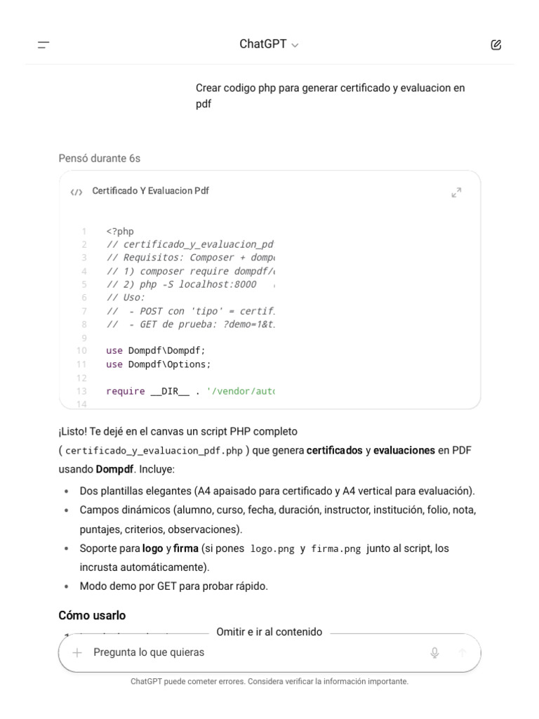 Generar Certificado PDF | PDF