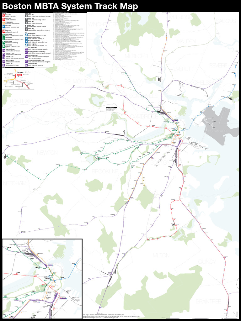 Boston MBTA TrackMap | PDF | Rail Infrastructure | Rail Transport
