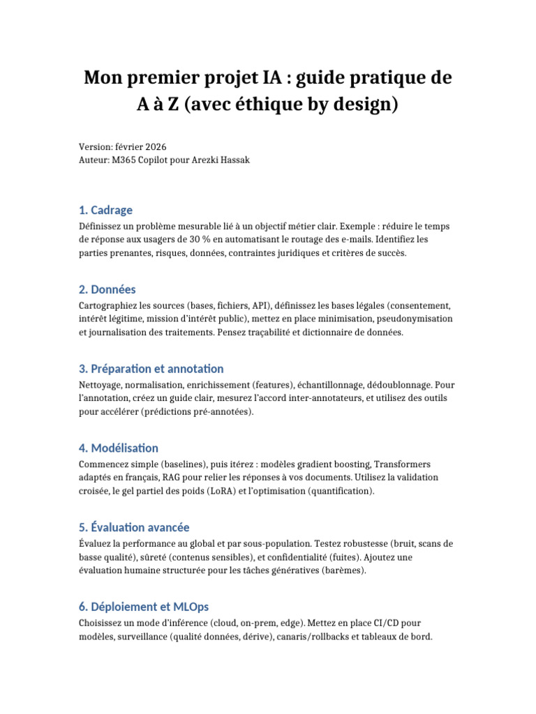 IA 2 Guide Pratique Projet | PDF | Intelligence artificielle ...