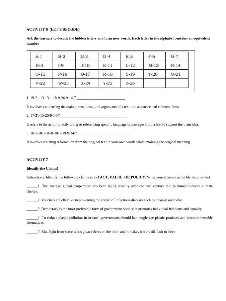 Activity 6 & 7 | PDF