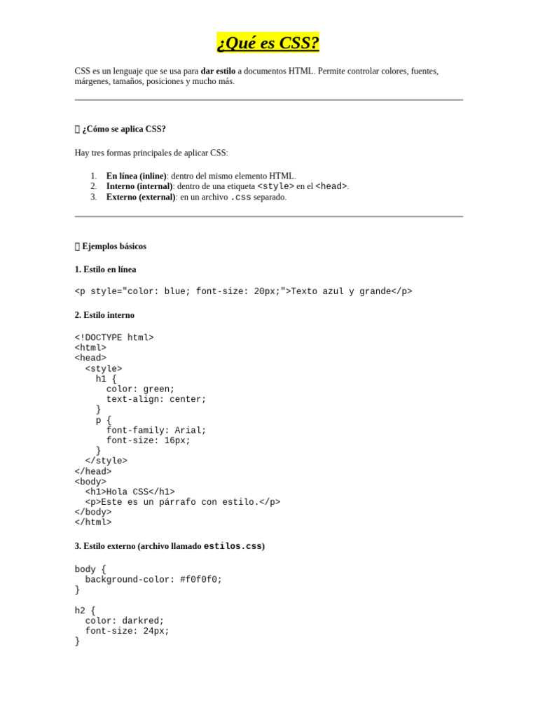 Clase Sobre Css | PDF | HTML | Consorcio Mundial de la red