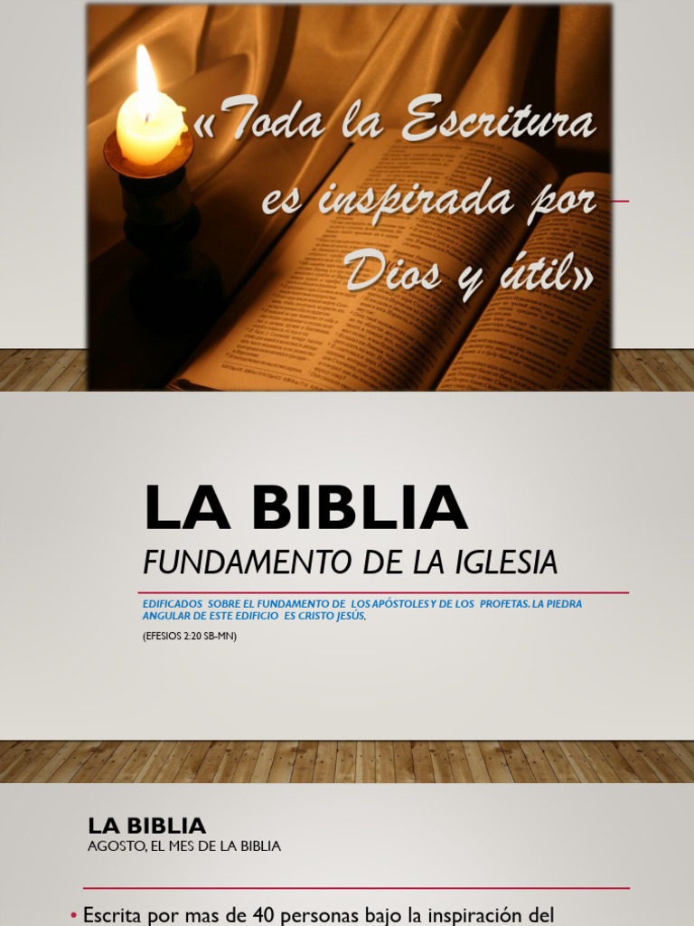 La Biblia, Fundamento de La Iglesia | PDF | Biblia | Traducciones