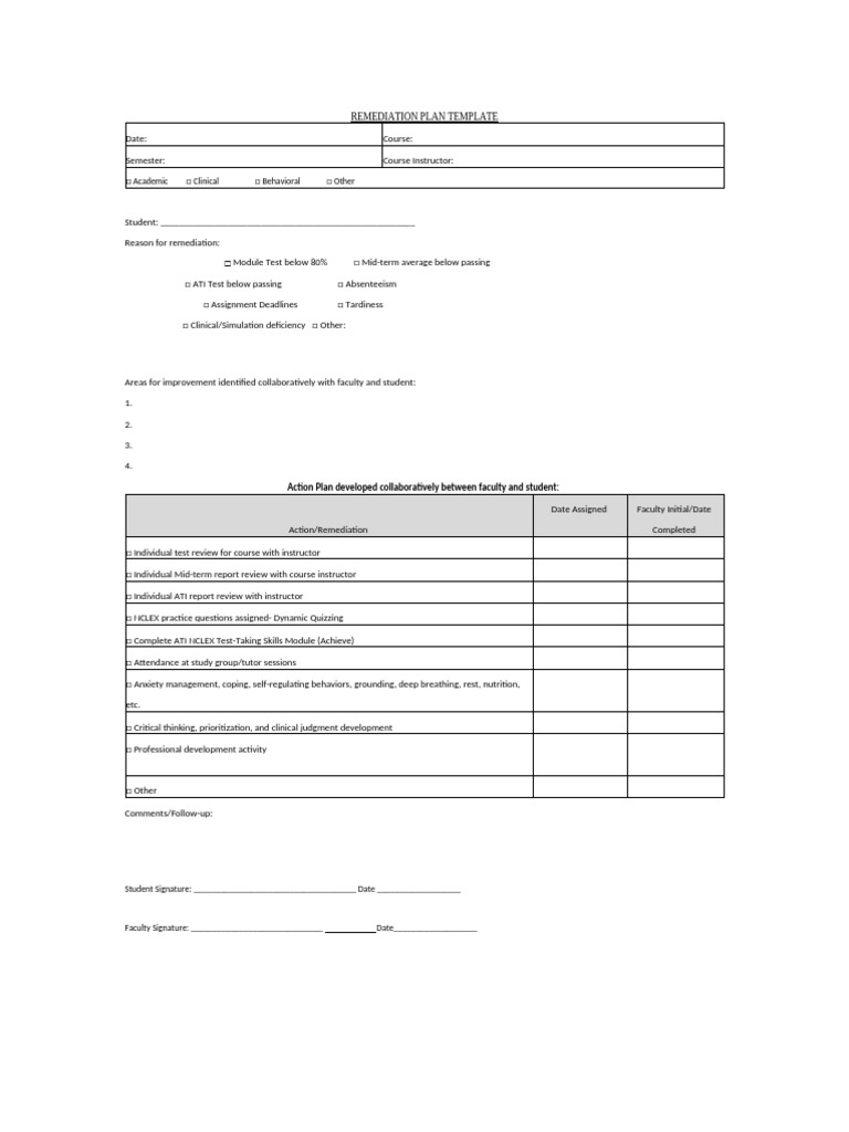 Remediation Form | PDF