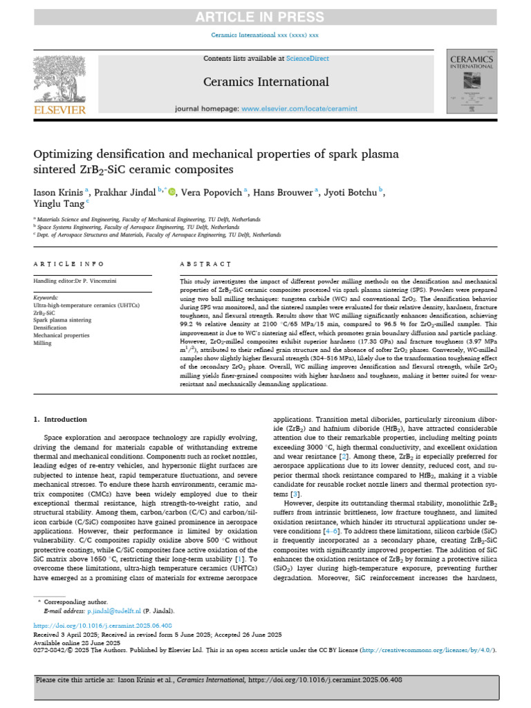 Optimizing Densification and Mechanical Properties of Spark Plasma ...