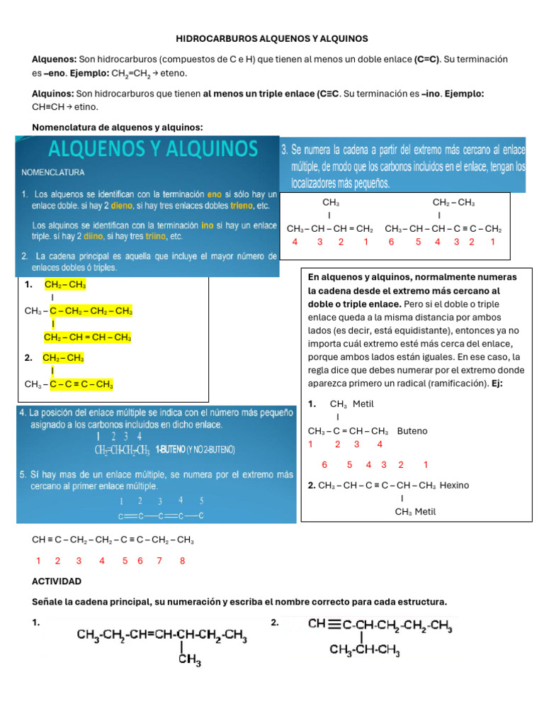 Alquenos y Alquinos | PDF | Alqueno | Carbón