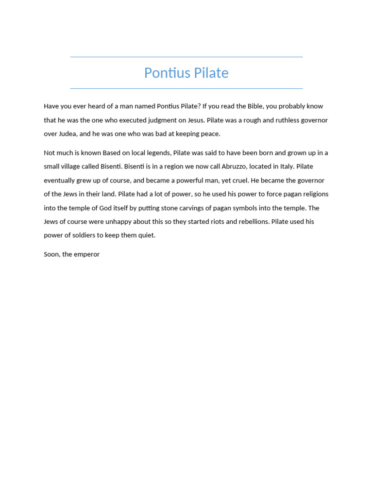 Pontius Pilate | PDF