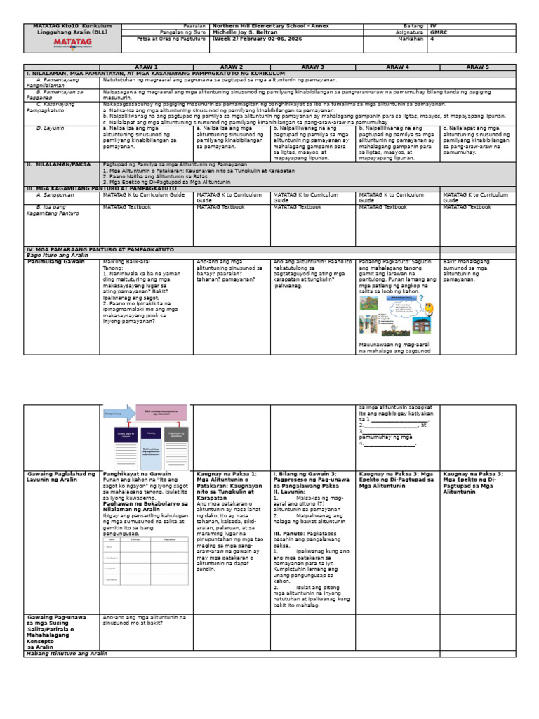 Q4 - GMRC - DLL - Week 2 | PDF