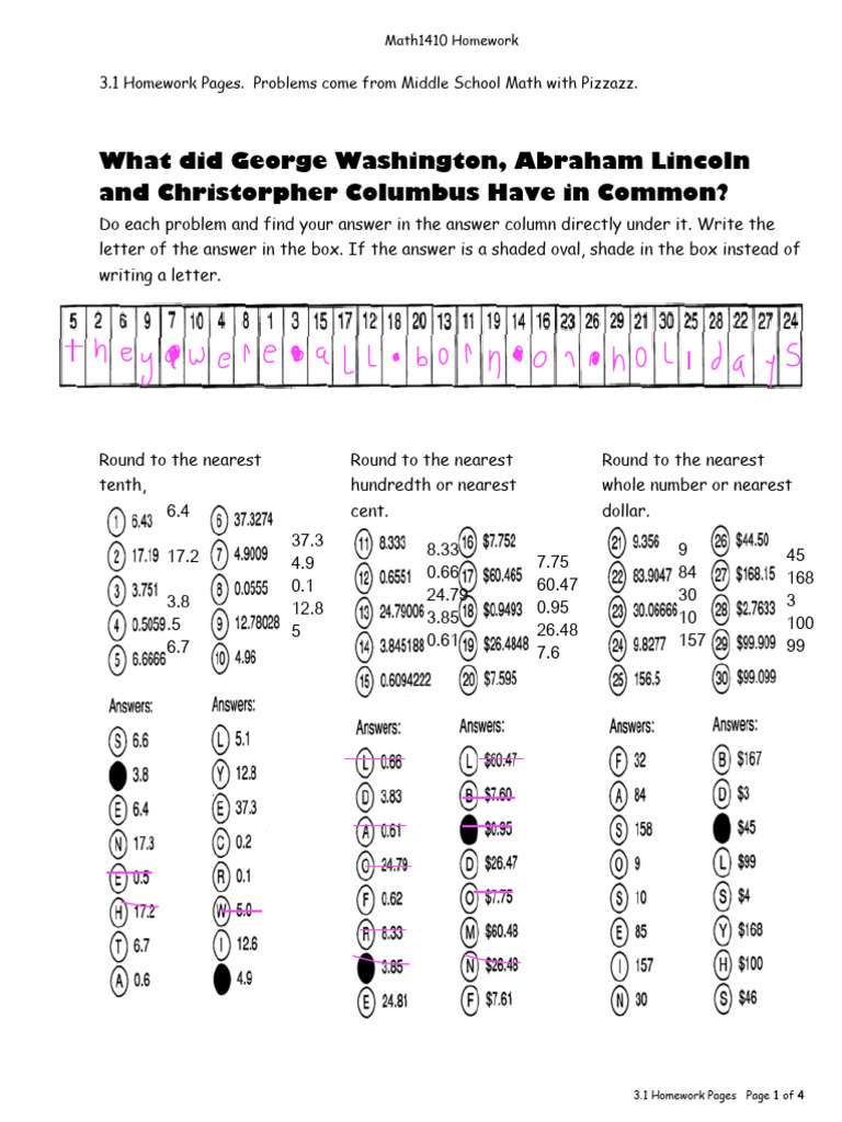 3.1 Homework Pages - Copy (2) | PDF | Mathematical Notation | Notation