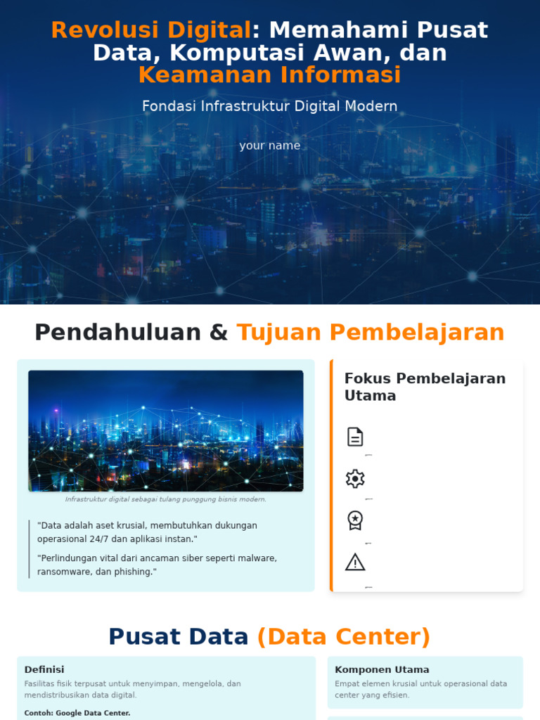 Materi Dan Contoh Data Center, Cloud Computing, Information Security | PDF