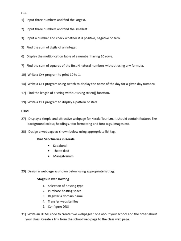 Practical Model Question Paper | PDF | Sql | Multiplication