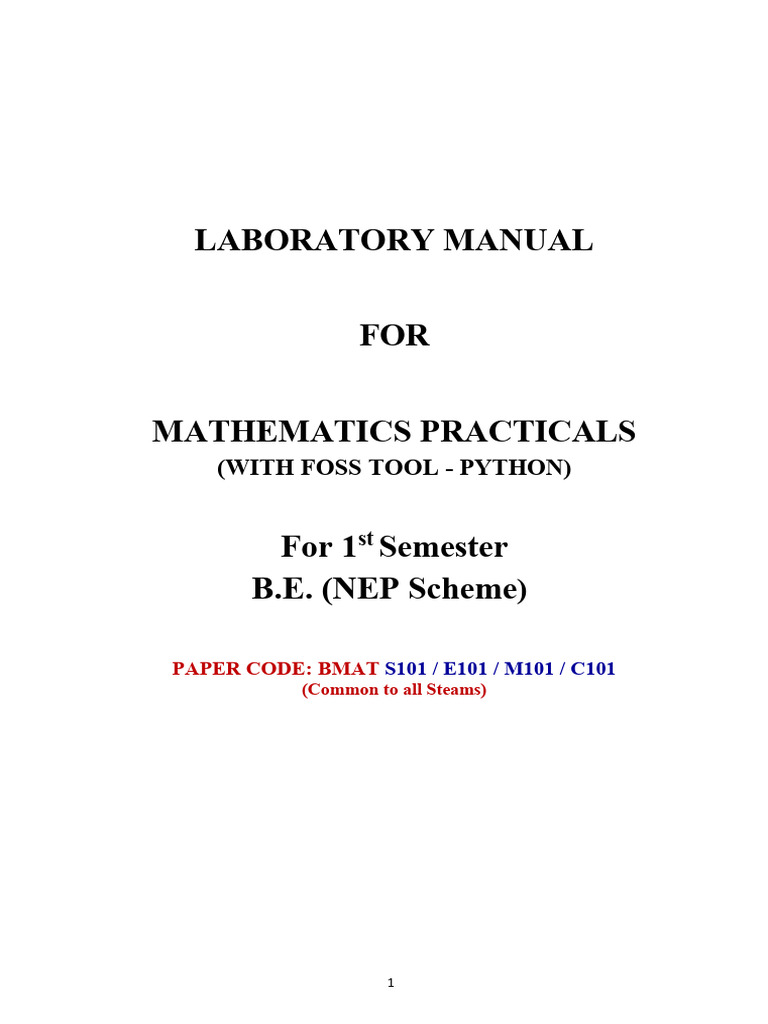 Maths Manual 1 ST Sem | PDF | Circle | Equations