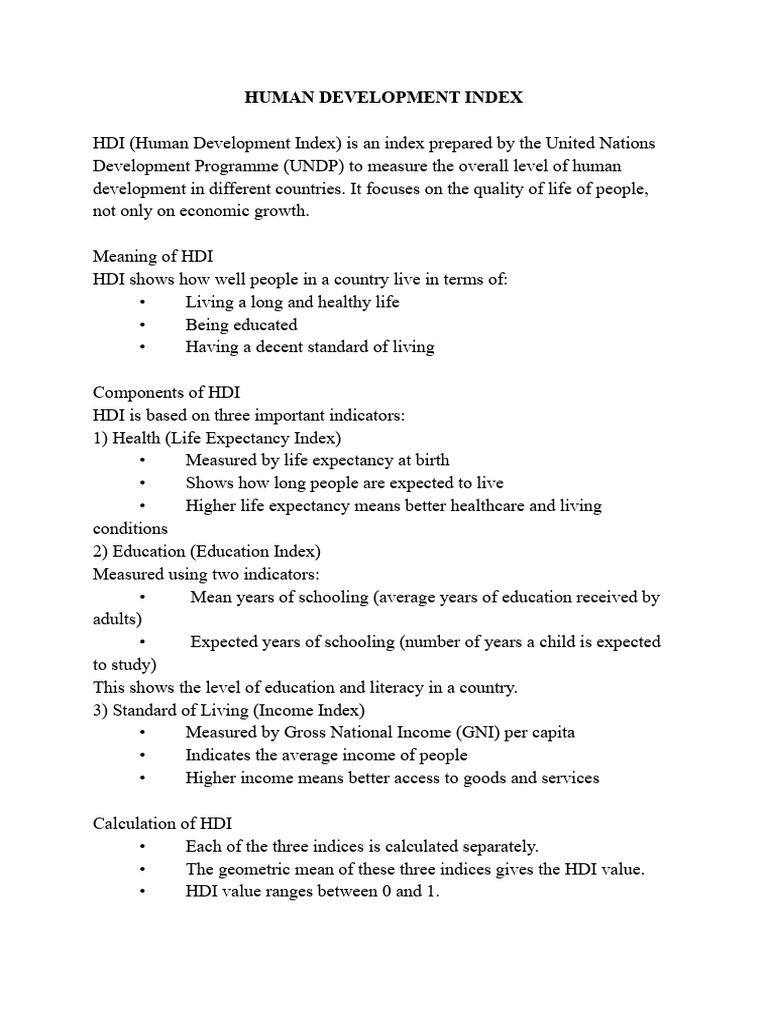 Human Development Index | PDF