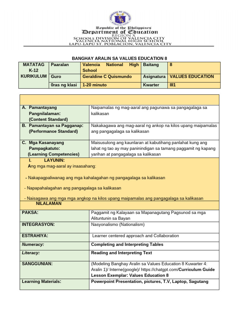 SEMI-LP GRADE 10 lesson plan - 2ND WEEK - Copy | PDF