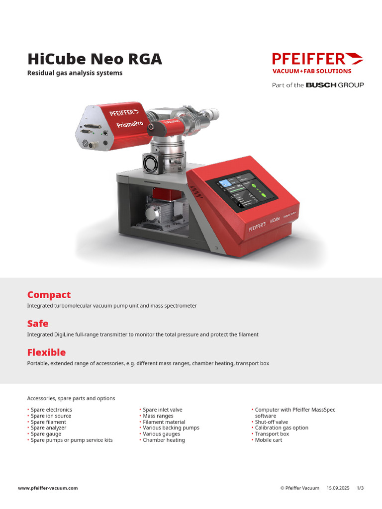 Product Leaflet HiCube Neo RGA Global en | PDF | Vacuum Tube | Physical ...