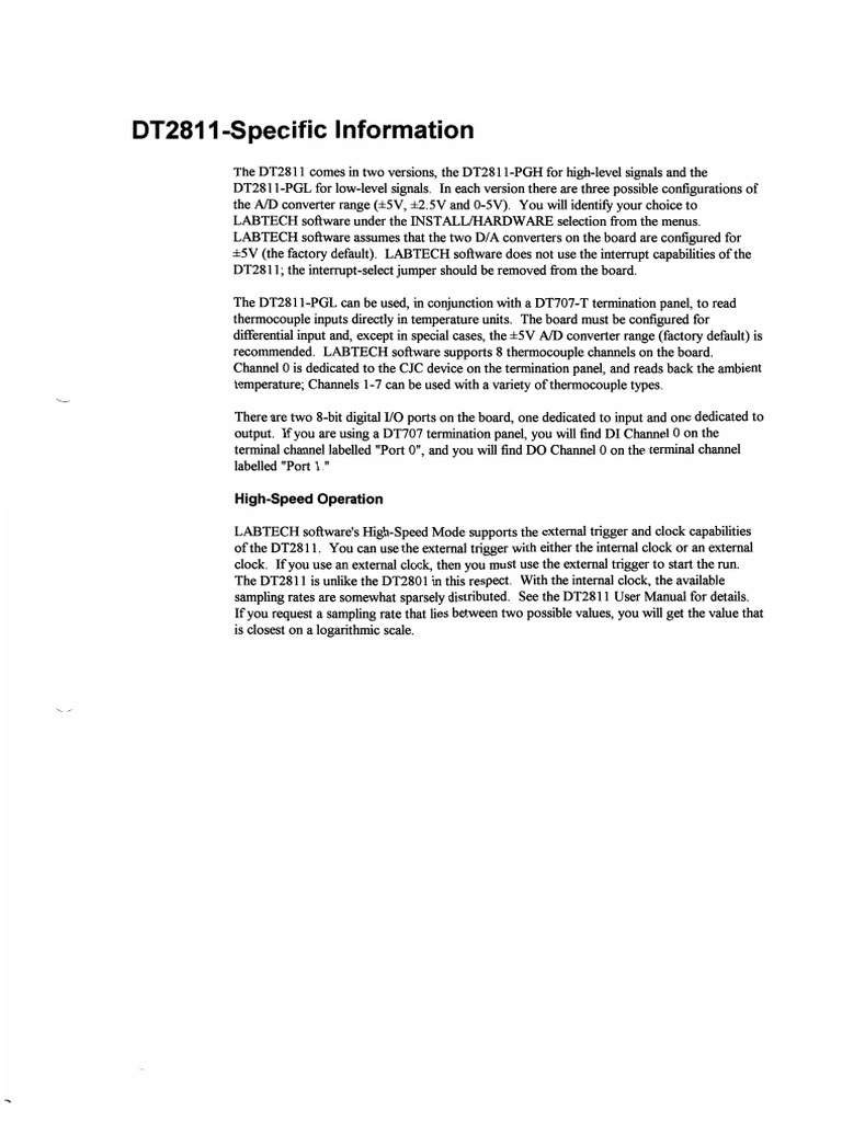 LABTECH Software: DT2811 - Specific Information | PDF